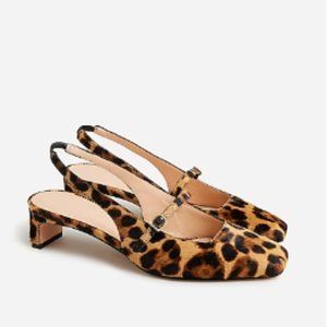 J Crew Animal Print Layla slingback Mary Jane heels New (Without Box) Size 8.5